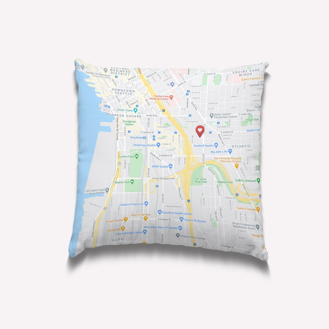 Custom Map Print By Location Pillow