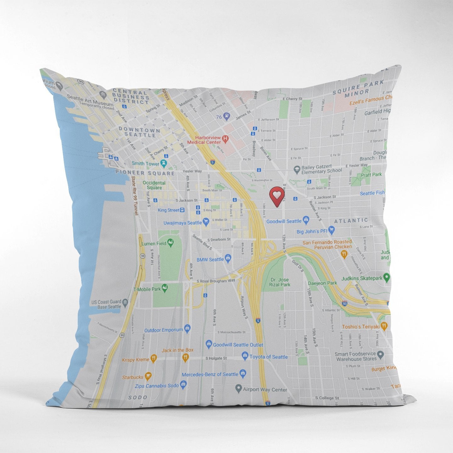Custom Map Print By Location Pillow