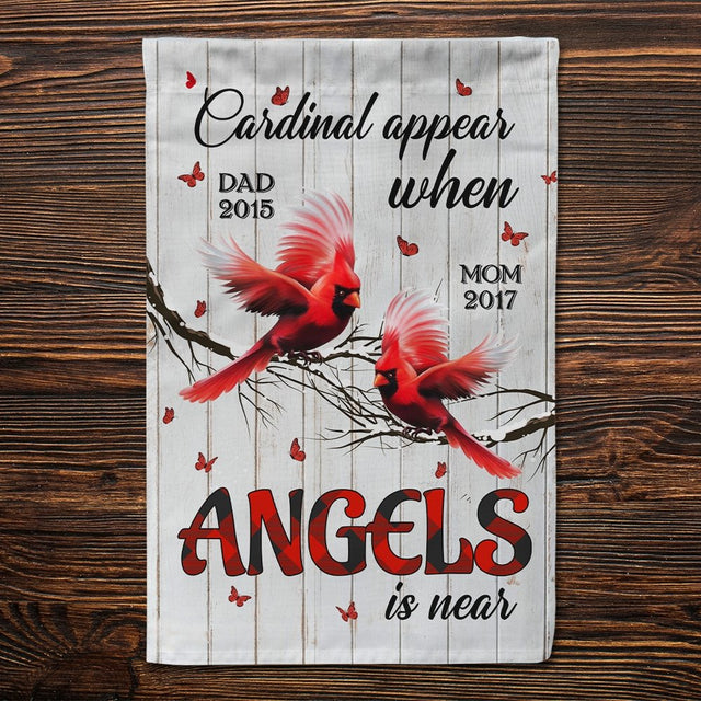Custom Memorial Garden Flag - A Cardinal Appears When An Angel Is Near
