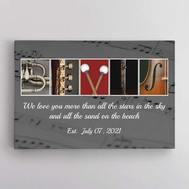 Custom Music Name Art And Upload Photo, Canvas Wall Art