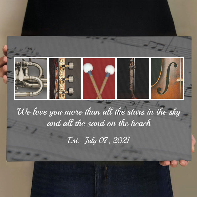 Custom Music Name Art And Upload Photo, Canvas Wall Art