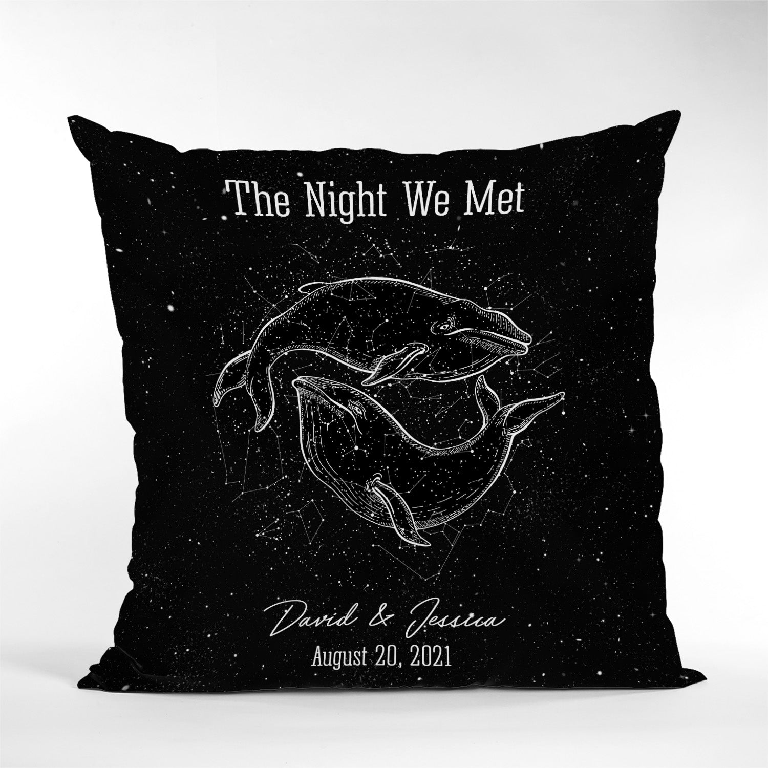 Custom Night Sky By Date And Location, Personalized Text, Pillow