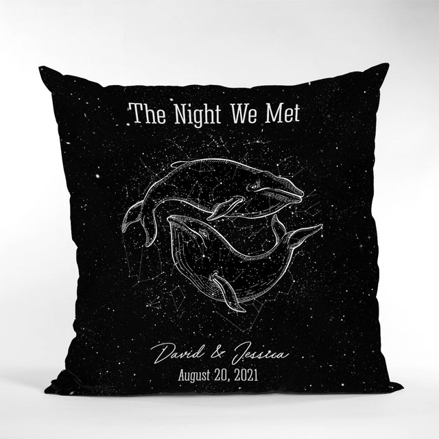 Custom Night Sky By Date And Location, Personalized Text, Pillow