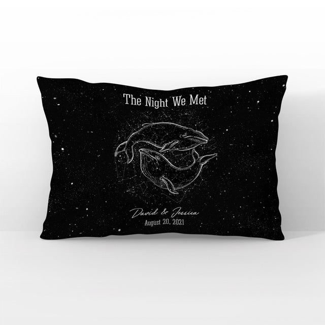 Custom Night Sky By Date And Location, Personalized Text, Pillow