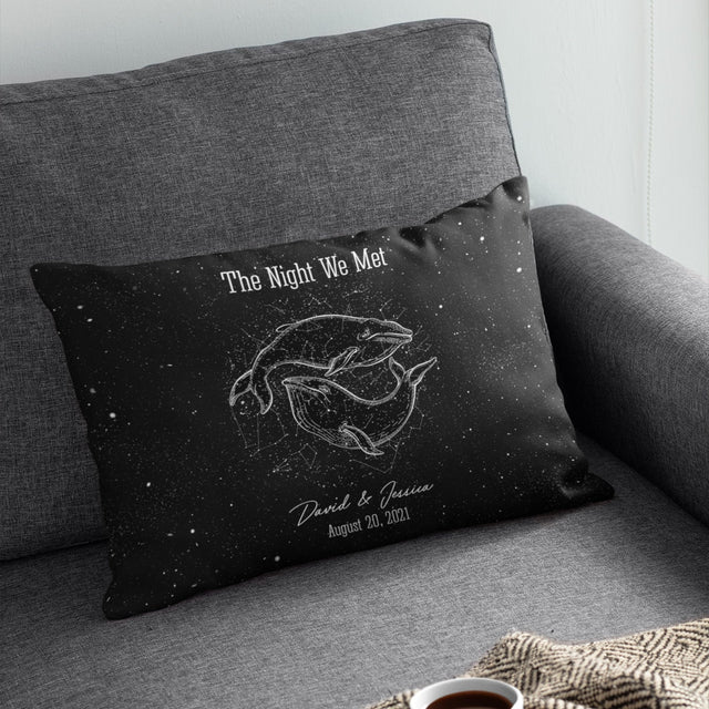 Custom Night Sky By Date And Location, Personalized Text, Pillow