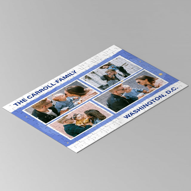 Custom Photo, 4 Pictures, Personalized Name And Text Jigsaw Puzzles