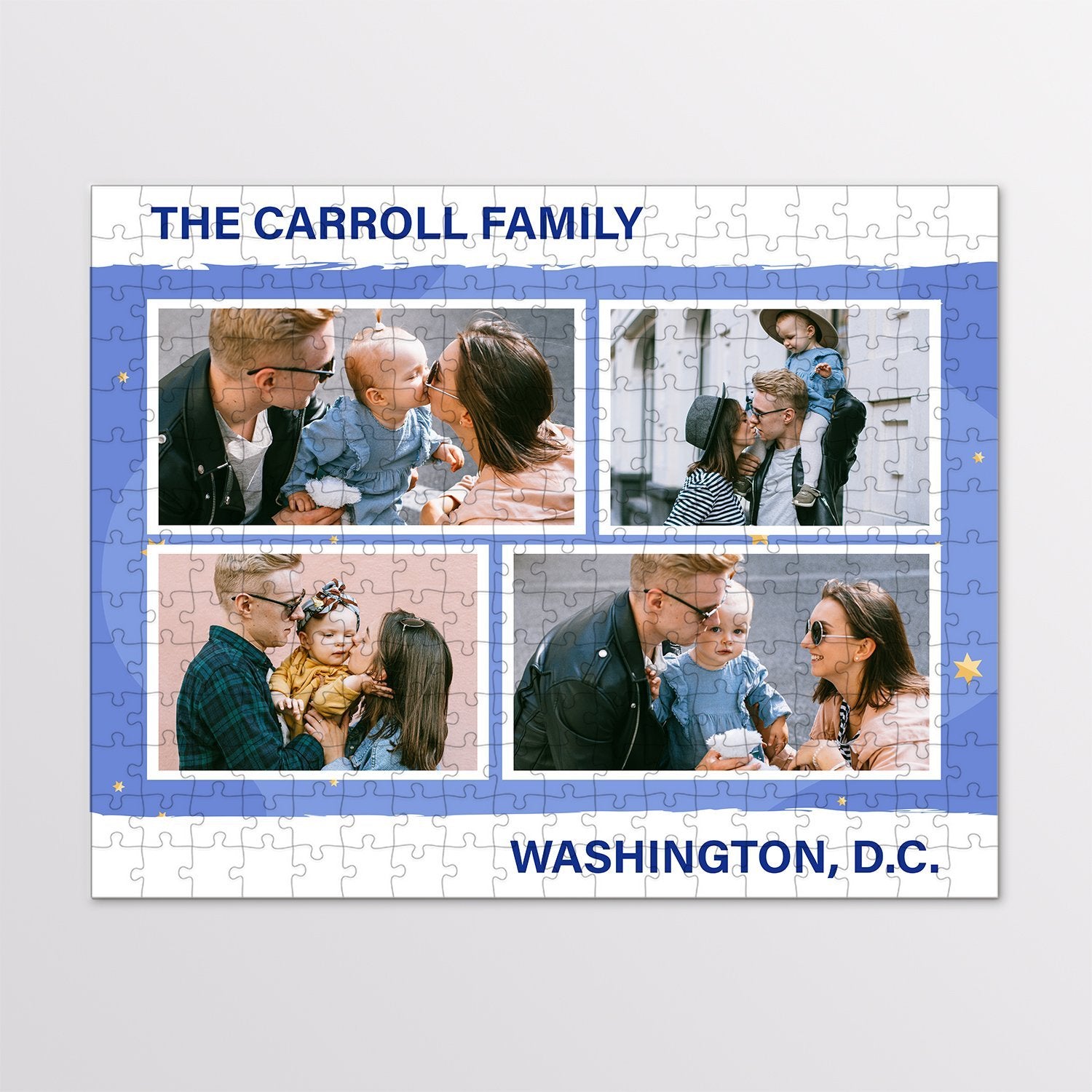 Custom Photo, 4 Pictures, Personalized Name And Text Jigsaw Puzzles