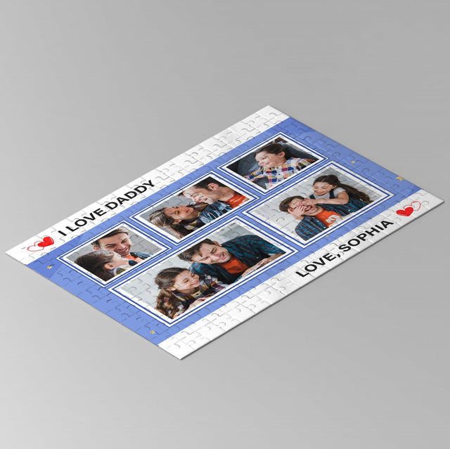 Custom Photo, 5 Pictures, Personalized Name And Text Jigsaw Puzzles