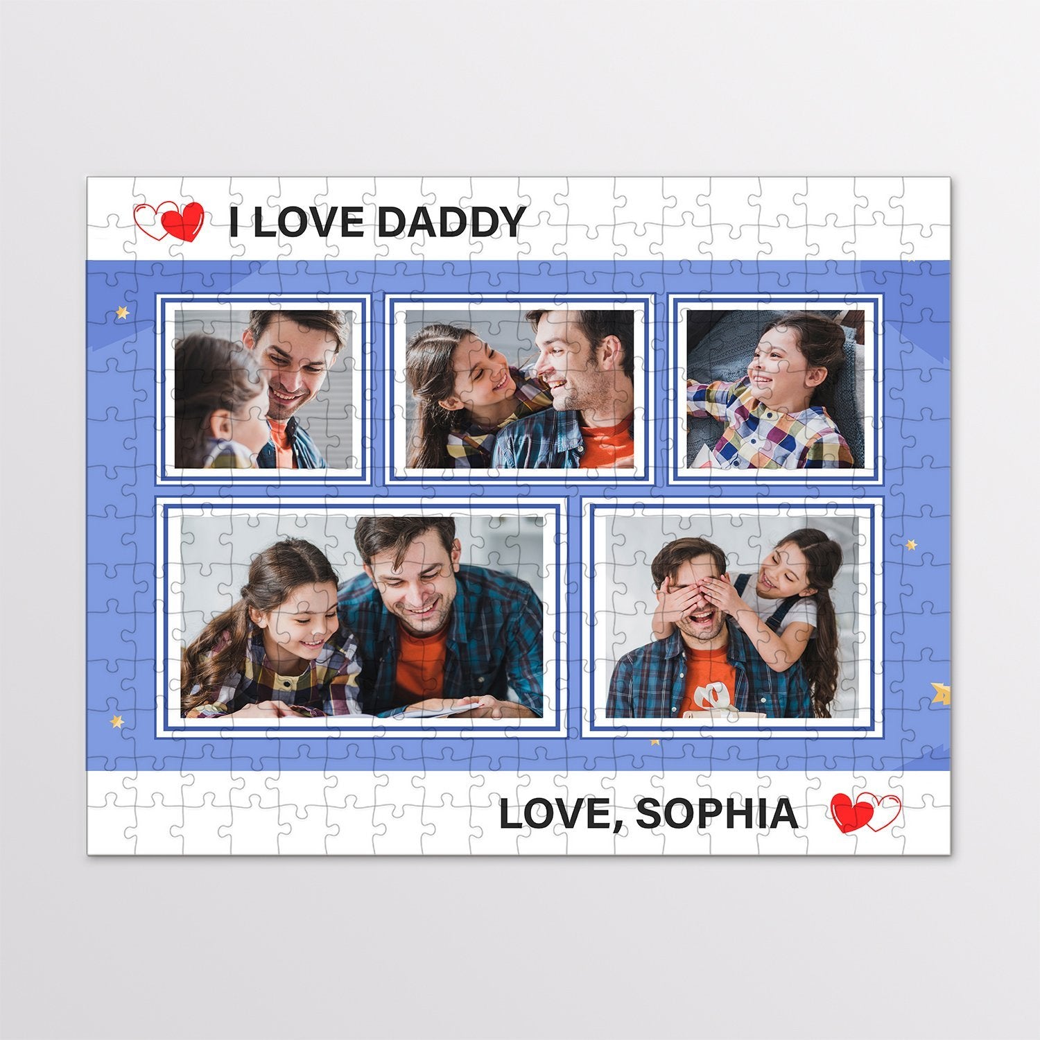 Custom Photo, 5 Pictures, Personalized Name And Text Jigsaw Puzzles