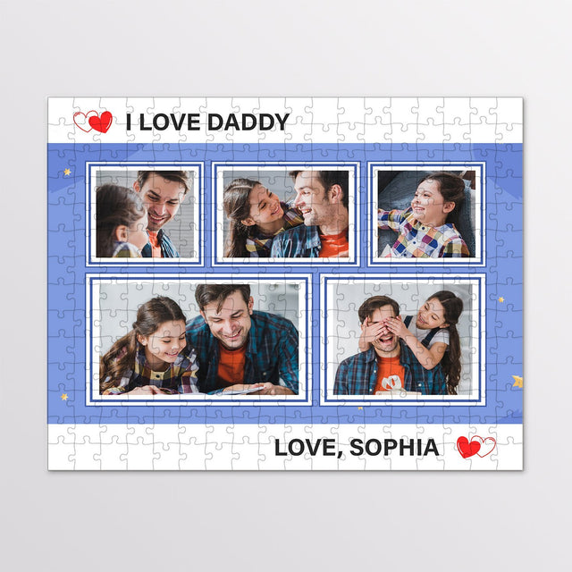 Custom Photo, 5 Pictures, Personalized Name And Text Jigsaw Puzzles