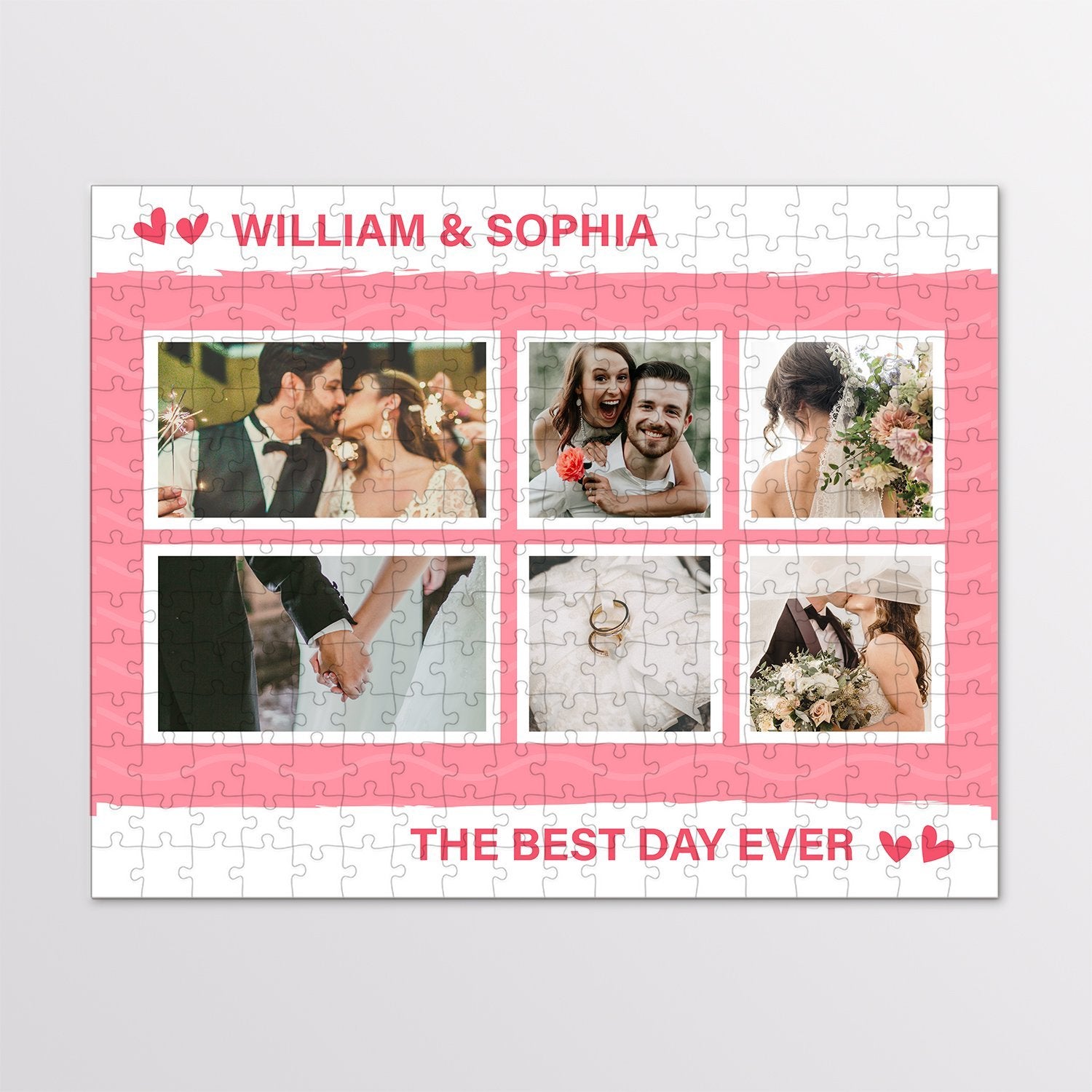 Custom Photo, 6 Pictures, Personalized Name And Text Jigsaw Puzzles