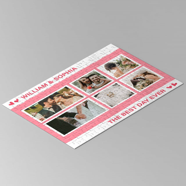 Custom Photo, 6 Pictures, Personalized Name And Text Jigsaw Puzzles