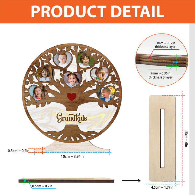 Custom Photo And Family Name, Family Tree, Wooden Plaque 3 Layers