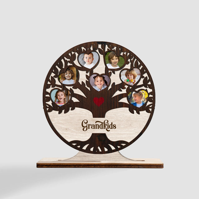 Custom Photo And Family Name, Family Tree, Wooden Plaque 3 Layers
