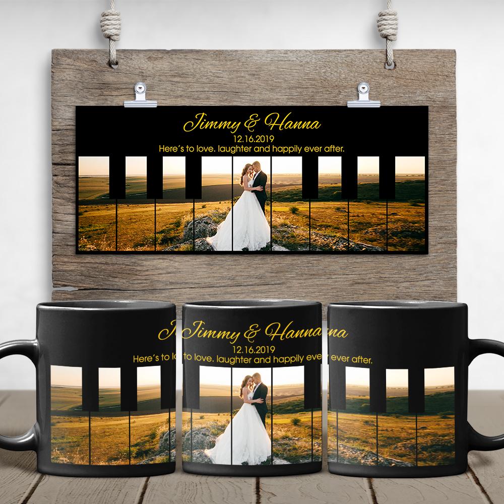 Custom Photo And Text Black Mug