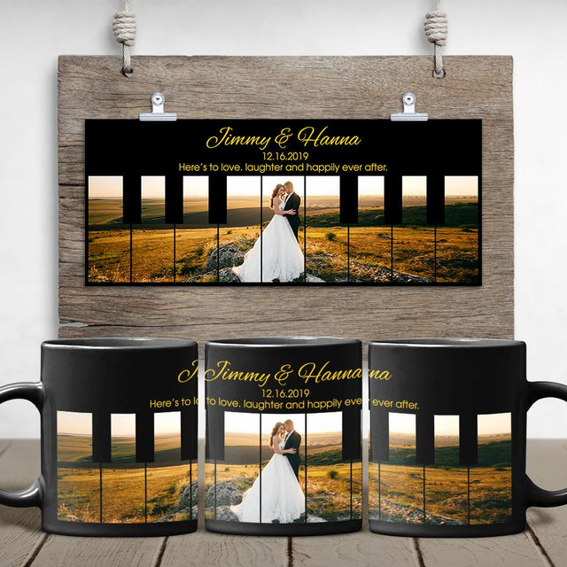 Custom Photo And Text Black Mug