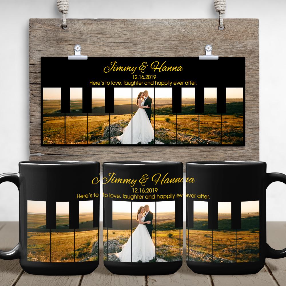 Custom Photo And Text Black Mug