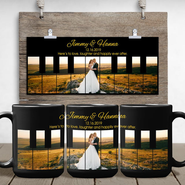 Custom Photo And Text Black Mug