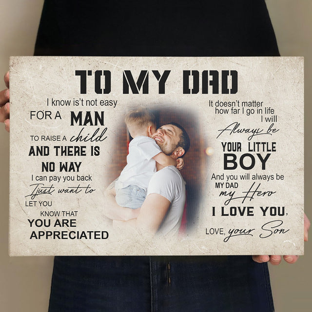 Custom Photo And Text, Gift For Dad, Canvas