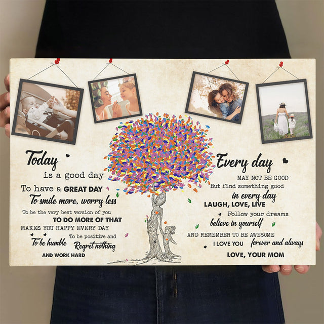 Custom Photo And Text, Gift For Daughter Canvas Wall Art