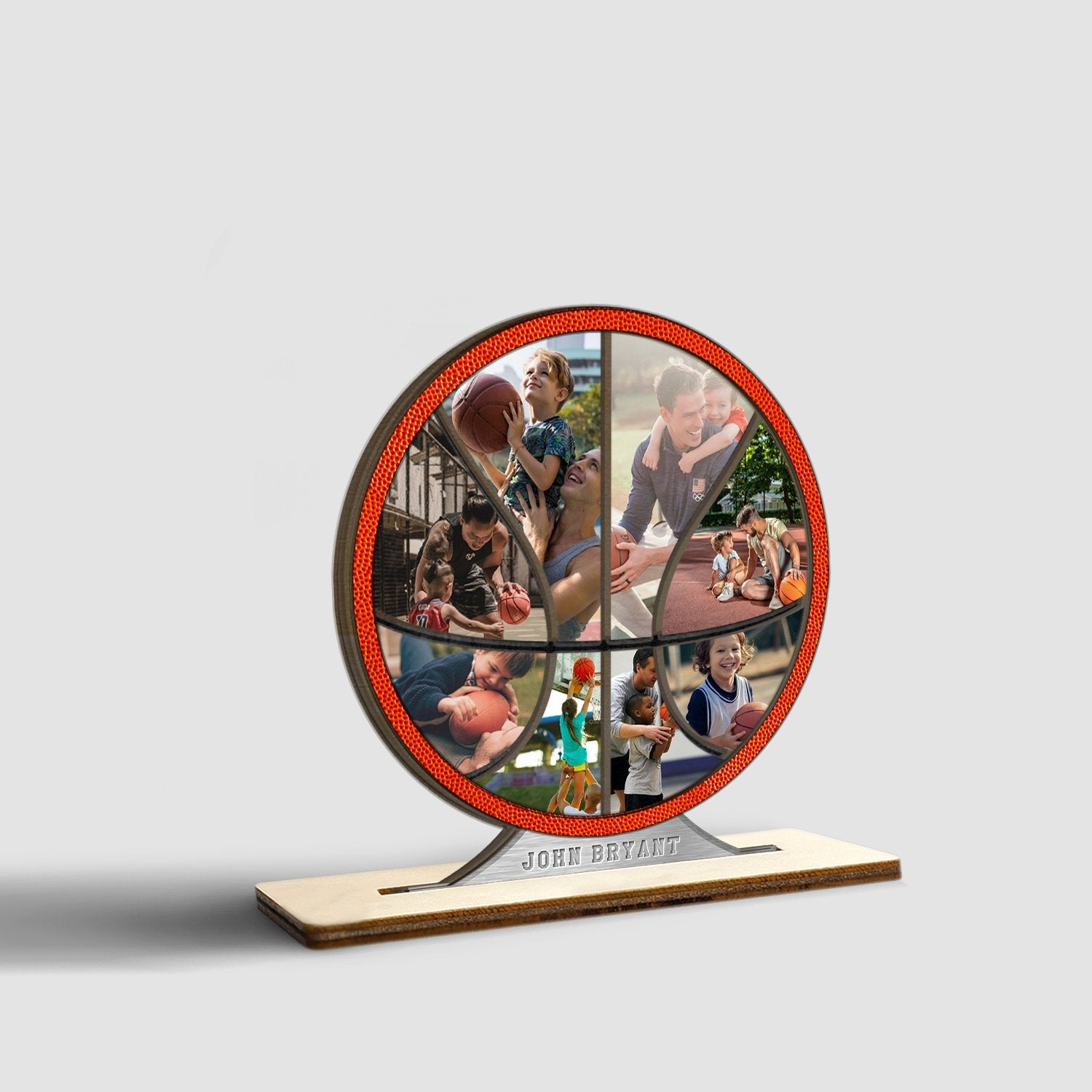 Custom Photo, Basketball Shape, Wooden Plaque 3 Layers