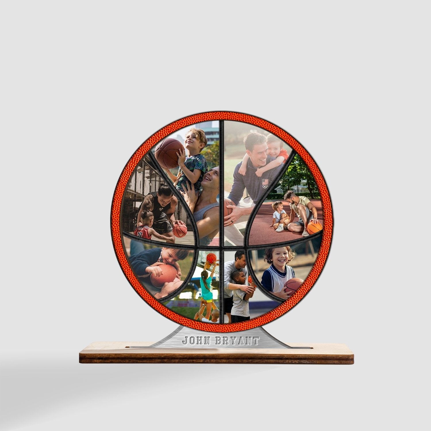 Custom Photo, Basketball Shape, Wooden Plaque 3 Layers