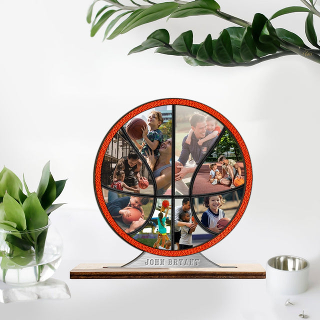 Custom Photo, Basketball Shape, Wooden Plaque 3 Layers