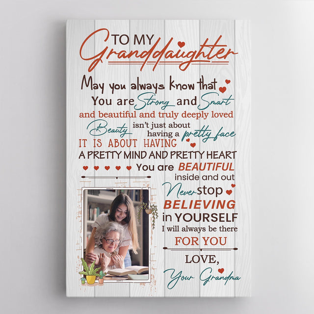 Custom Photo Canvas Art Print, Gift For Granddaughter