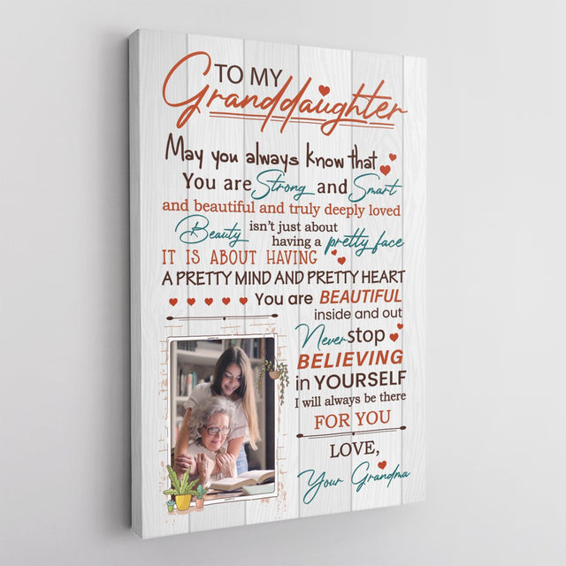 Custom Photo Canvas Art Print, Gift For Granddaughter