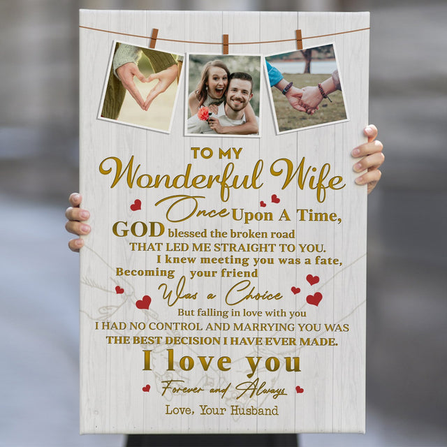 Custom Photo Canvas Art Print, Gift For Wife