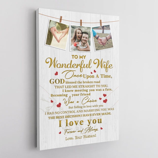 Custom Photo Canvas Art Print, Gift For Wife