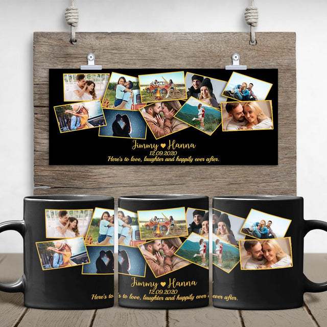 Custom Photo Collage And Text 15 Pictures Mug