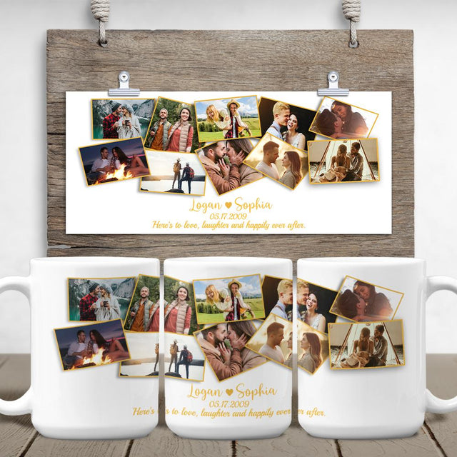 Custom Photo Collage And Text 15 Pictures Mug
