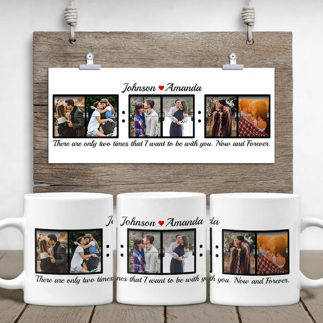 Custom Photo Collage And Text 6 Pictures White Mug