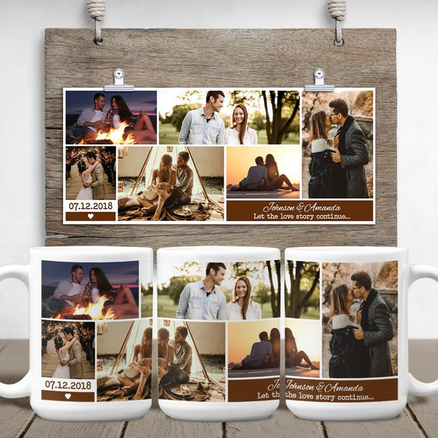 Custom Photo Collage And Text White Mug