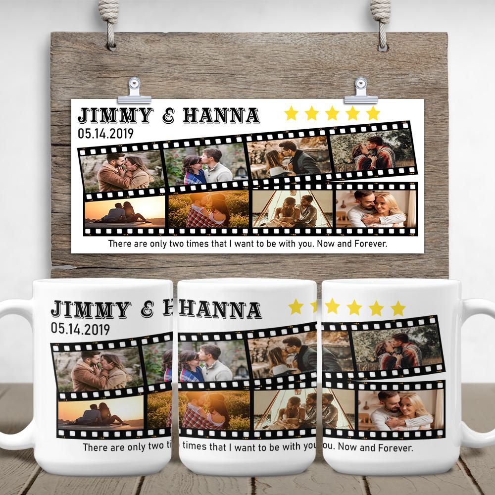 Custom Photo Collage On Roll Film, 8 Pictures White Mug