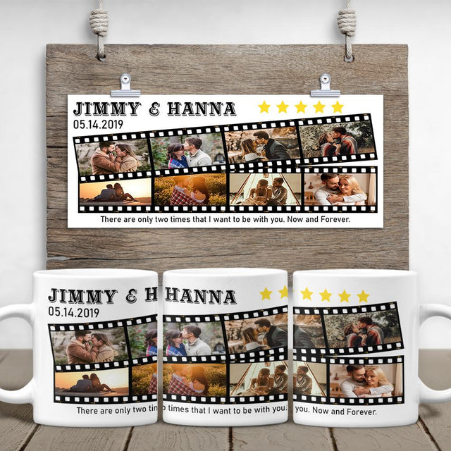 Custom Photo Collage On Roll Film, 8 Pictures White Mug
