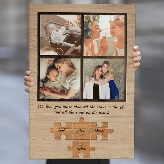 Custom Photo Collage, Personalized Name And Text Canvas Wall Art