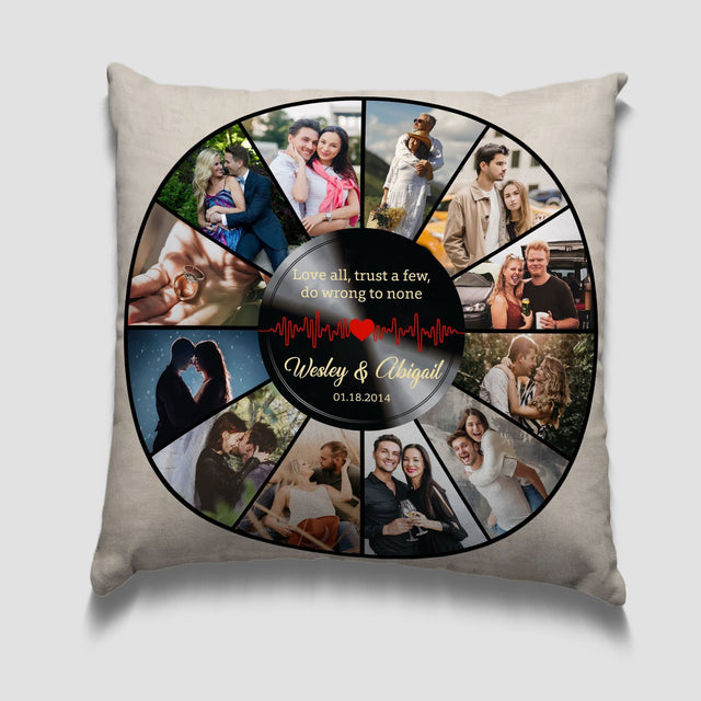 Custom Photo Collage, Personalized Name And Text, Vinyl Record