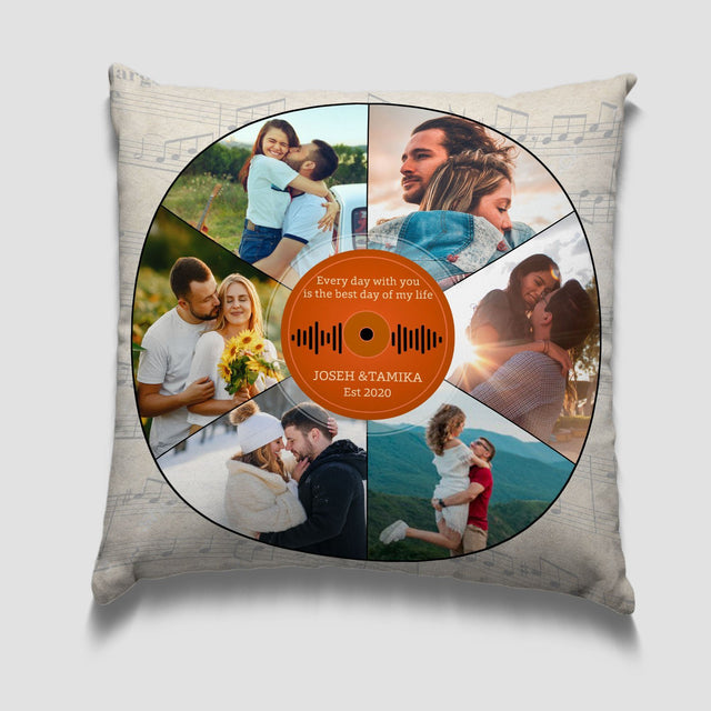 Custom Photo Collage, Personalized Name, Date And Text, Vinyl Record