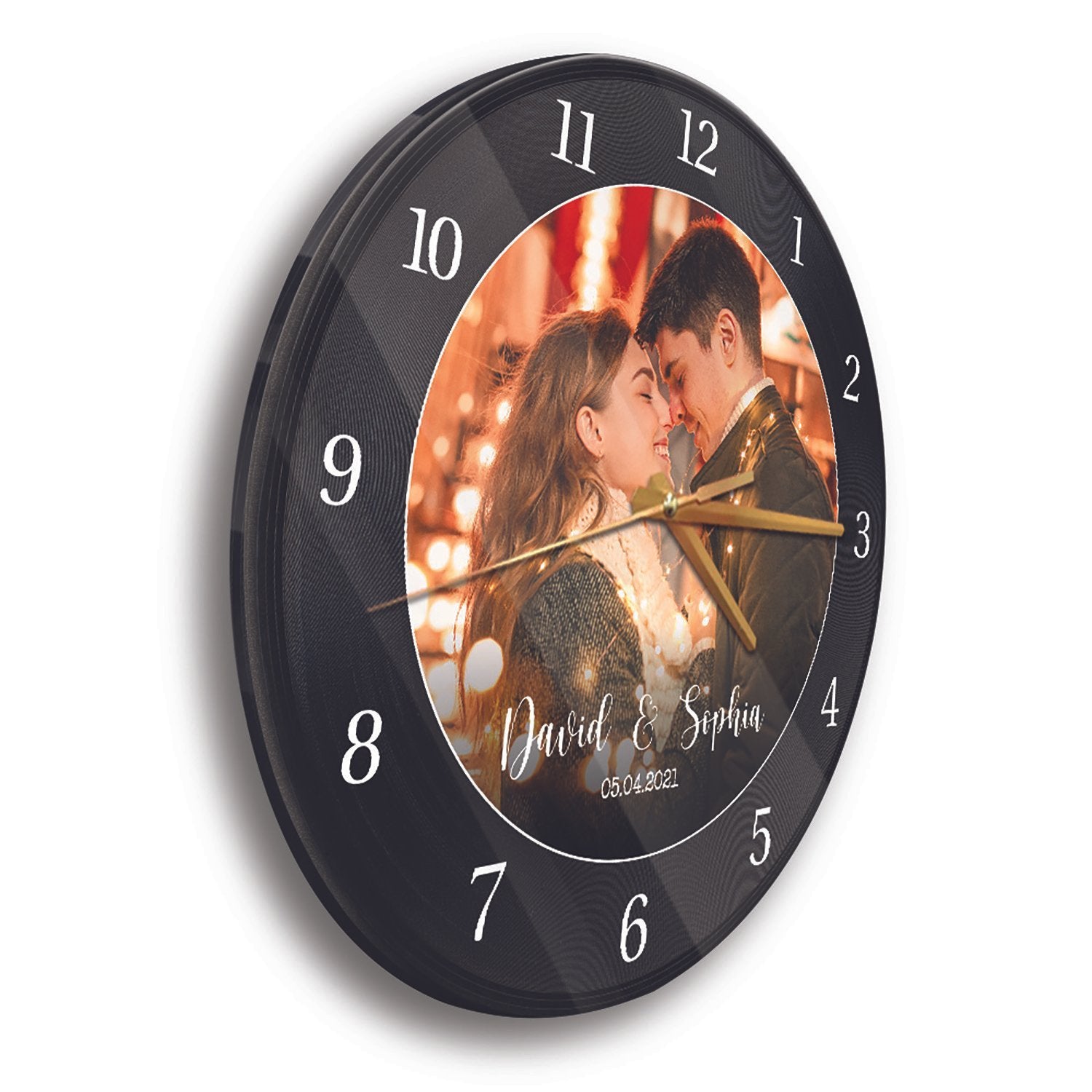 Custom Photo Collage, Personalized Name, Wall Clock
