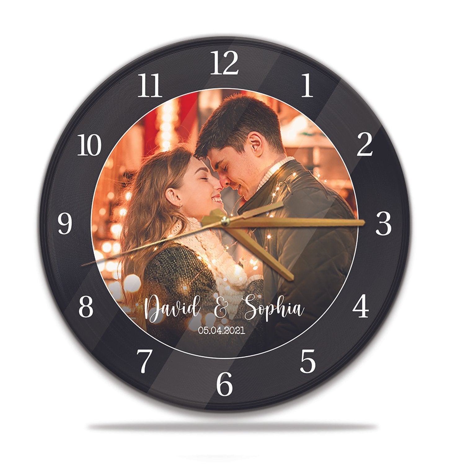Custom Photo Collage, Personalized Name, Wall Clock