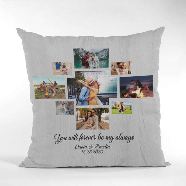 Custom Photo Collage, Personalized Text, 9 Pictures Pillow