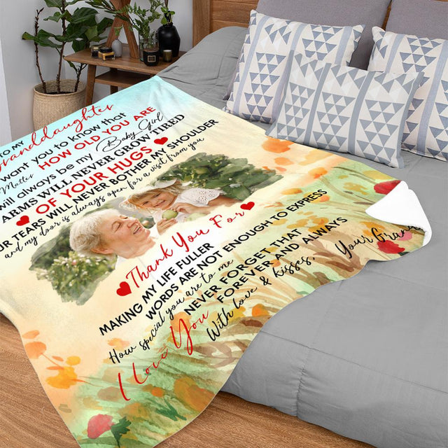 Custom Photo, Gift For Granddaughter, Blanket