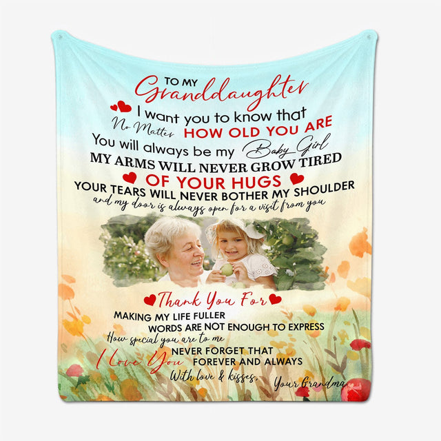 Custom Photo, Gift For Granddaughter, Blanket