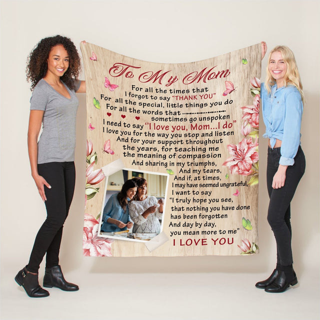 Custom Photo, Gift For Mom, Blanket