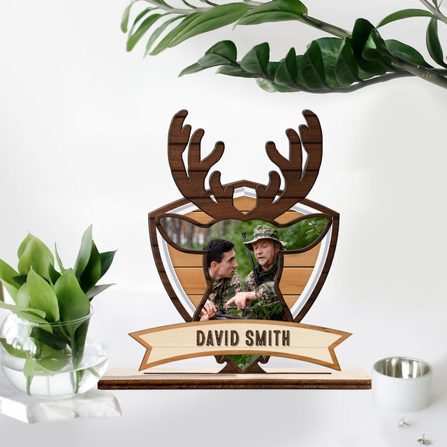 Custom Photo, Hunting Deer, Wooden Plaque 3 Layers