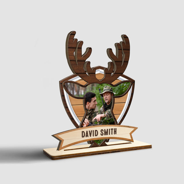 Custom Photo, Hunting Deer, Wooden Plaque 3 Layers