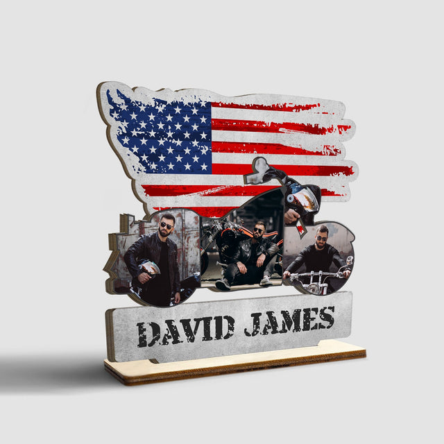 Custom Photo, Motorbike Shape, Wooden Plaque 3 Layers