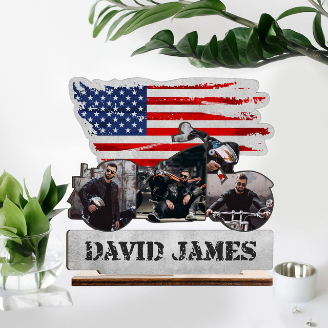 Custom Photo, Motorbike Shape, Wooden Plaque 3 Layers